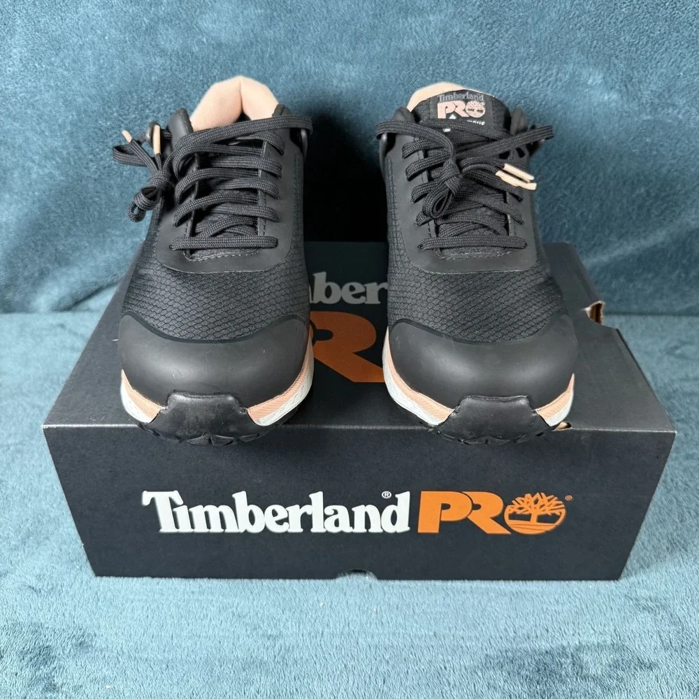 Timberland Pro Womens Anti-Fatigue Black/Peach Composite Toe Work Shoes Size 7.5